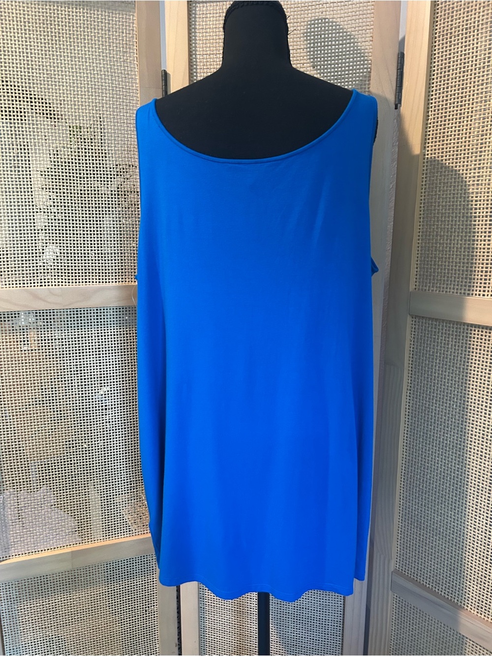NWOT Eileen Fisher Woman Slim Tank Cobalt Royal Blue Viscose Jersey Plus 1X - Picture 3 of 11